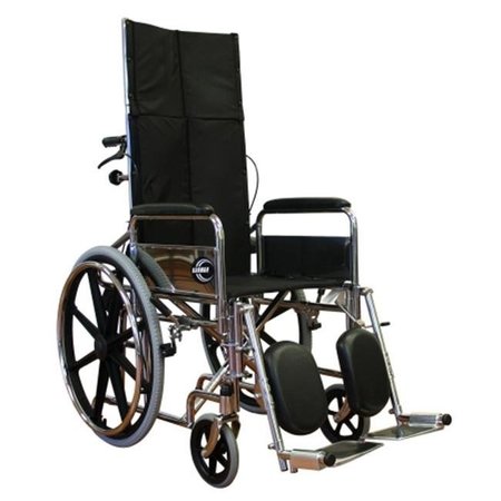 KARMAN Karman KN-880E 18 Inch Full Reclining Wheelchair with Padded Detachable Arms KN-880E